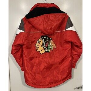 Reebok NHL Men’s Chicago Blackhawks Full Zip Hooded Puffer Jacket Red Sz L